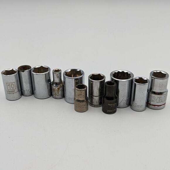 Bulk Lot Bundle Name Brand Sockets Set 23 Pieces Various Sizes Deep Shallow - Picture 5 of 10